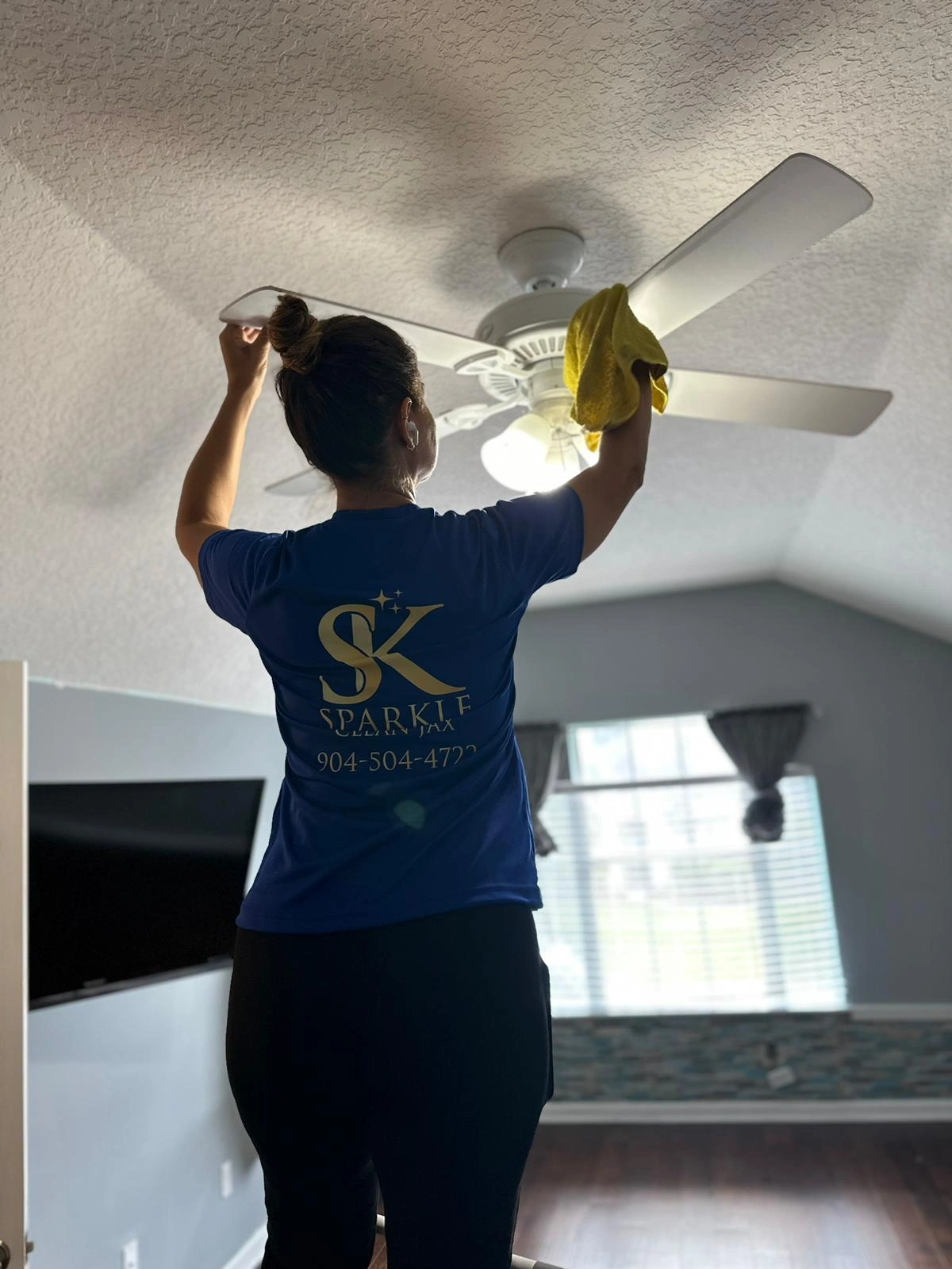 Detailed ceiling fan cleaning service