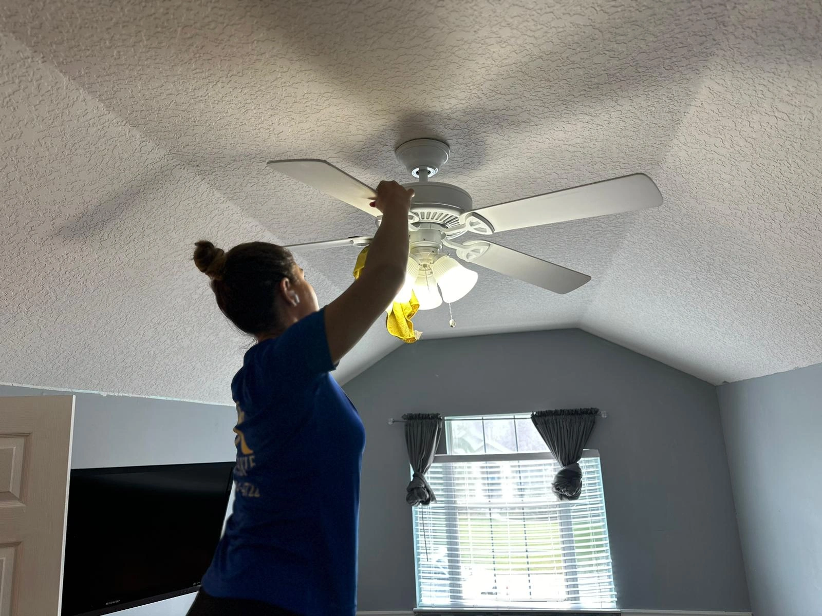 Ceiling fan deep cleaning